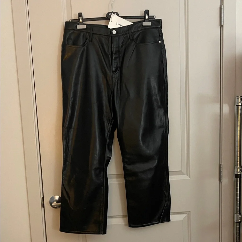 Frame Le Jane Crop Recycled Leather Pants - Picture 1 of 8